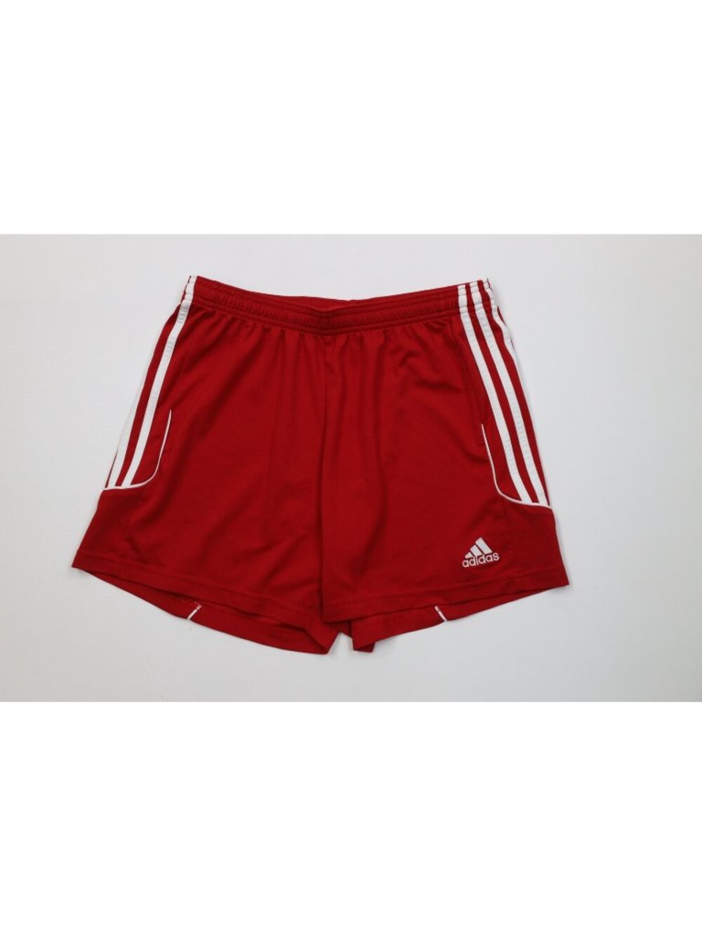Vtg Y2K Adidas Mens Small Spell Out Striped Running Jogging Soccer Shorts Red